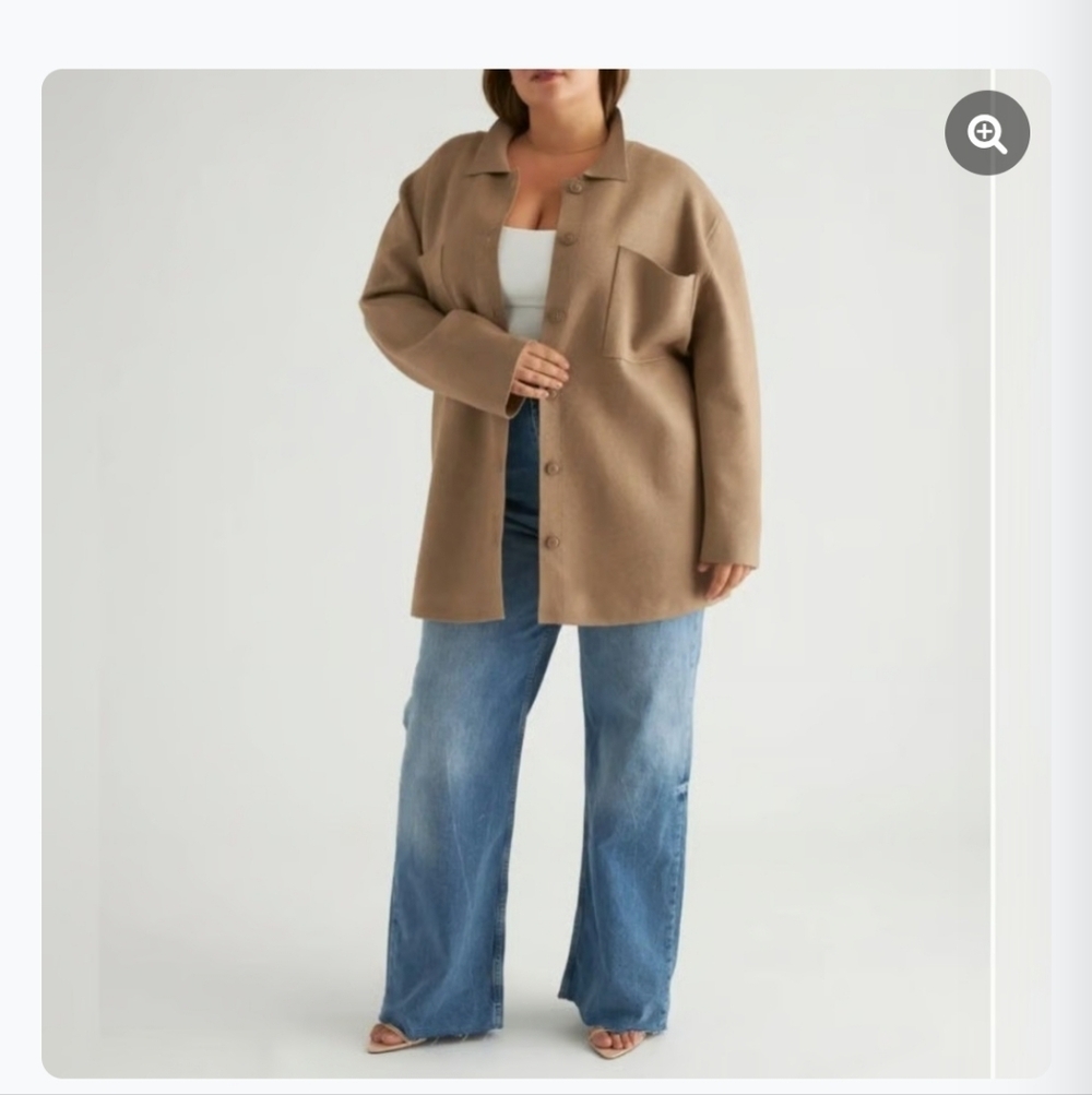 NWT Quince Eco Knit Milano Stitch Oversize Shirt Jacket - Picture 6 of 6